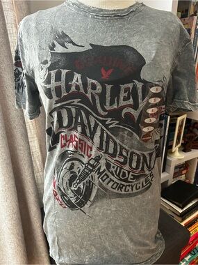 Harley-Davidson Gray Washed Short Sleeve Graphic Tee
